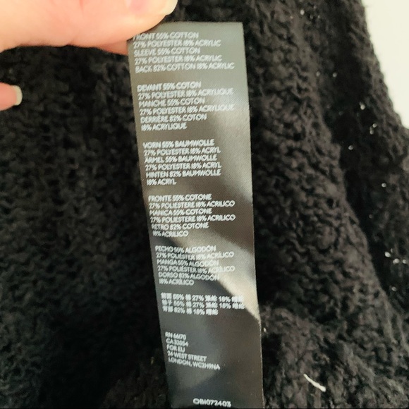 Free People Sunday Shores Black Cotton Open Weave Sweater - Picture 8 of 8